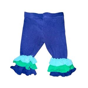 ☀️6/$20☀️ Kids Ruffled Leggings - Blue and Green